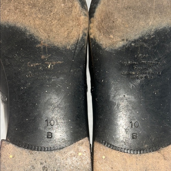 Salvatore Ferragamo Glossy Black Tassel Loafers Leather Upper 10 B - Picture 6 of 16